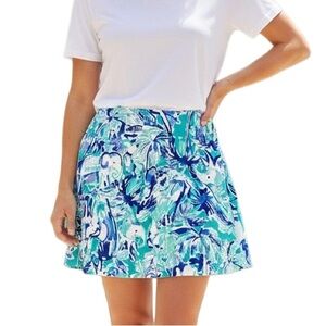 Lilly Pulitzer Blue and Green Mini Skort Elephant Pattern Women’s Size S Small